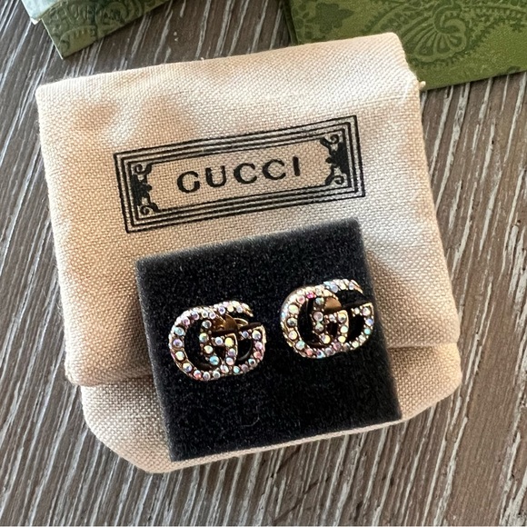 Gucci GG Marmont Crystal Stud Earrings - Picture 2 of 15